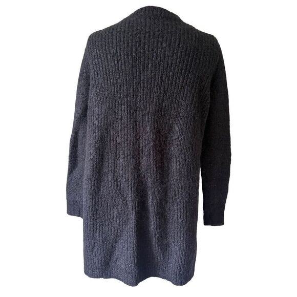 Cos Mohair Wool Cardigan size S Ribbed Black Open Front - Picture 2 of 7